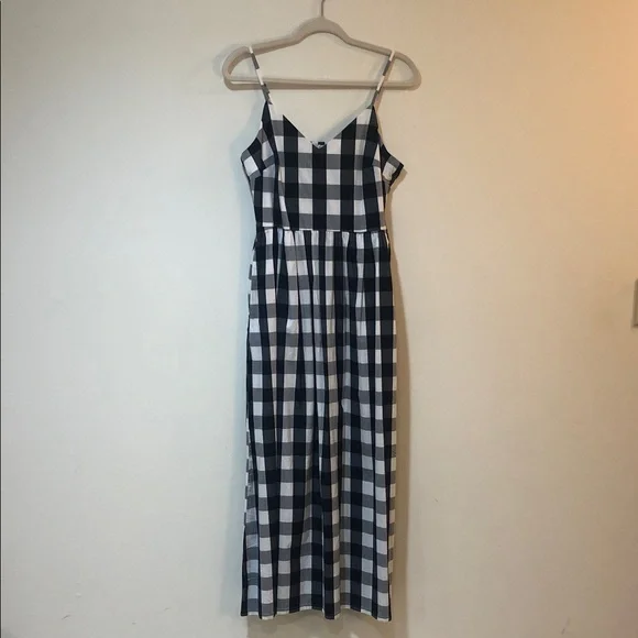 chinese dress ladies Women's Casual Loose Sundress Sleeveless Long Dress Maxi Black White Race  Checkered Flag Dresses Summer Beach Dress S at Amazon Women's Clothing store main image 0